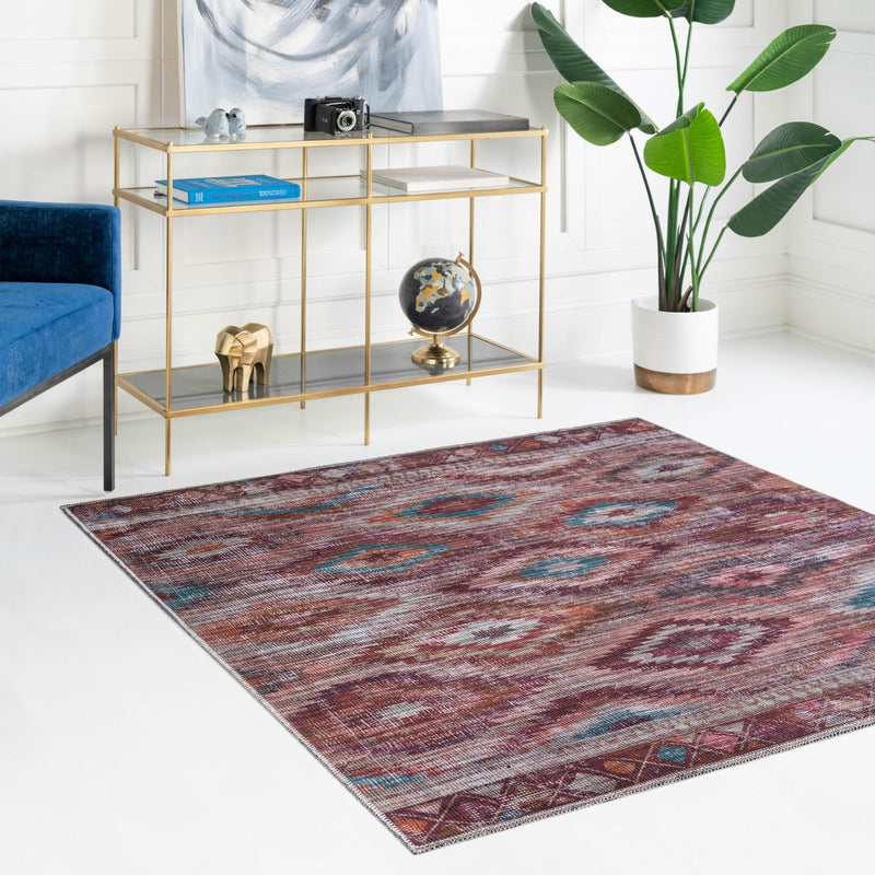 Mesa Modern Collection Area Rug - Arroyo Square Terracotta lifestyle 71