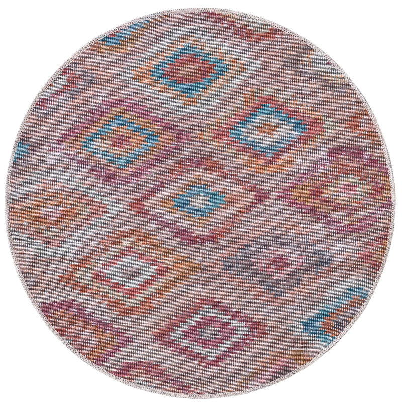 Mesa Modern Collection Area Rug - Arroyo Round Terracotta lifestyle 15