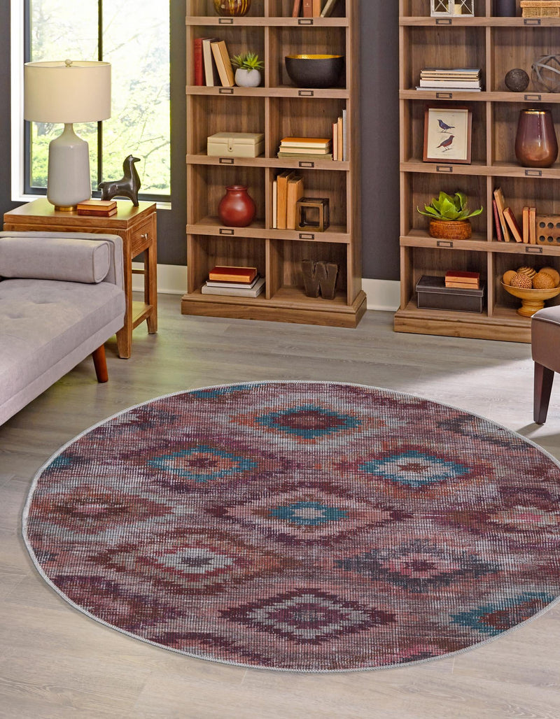 Mesa Modern Collection Area Rug - Arroyo Round Terracotta lifestyle 19