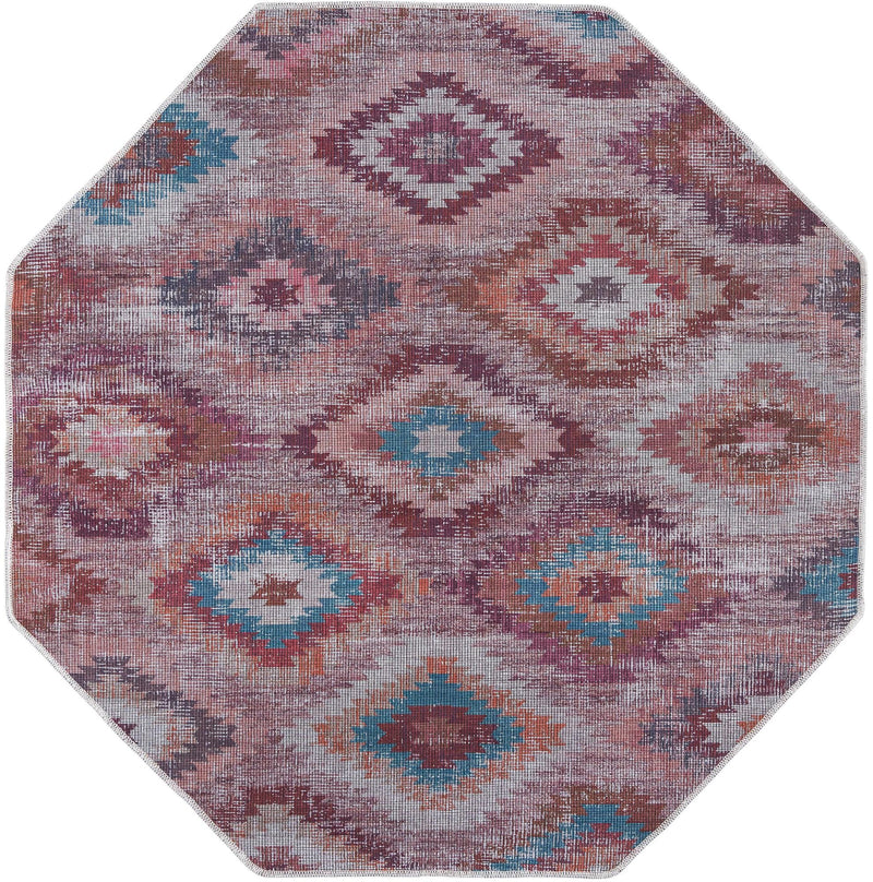 Mesa Modern Collection Area Rug - Arroyo Octagon Terracotta lifestyle 16