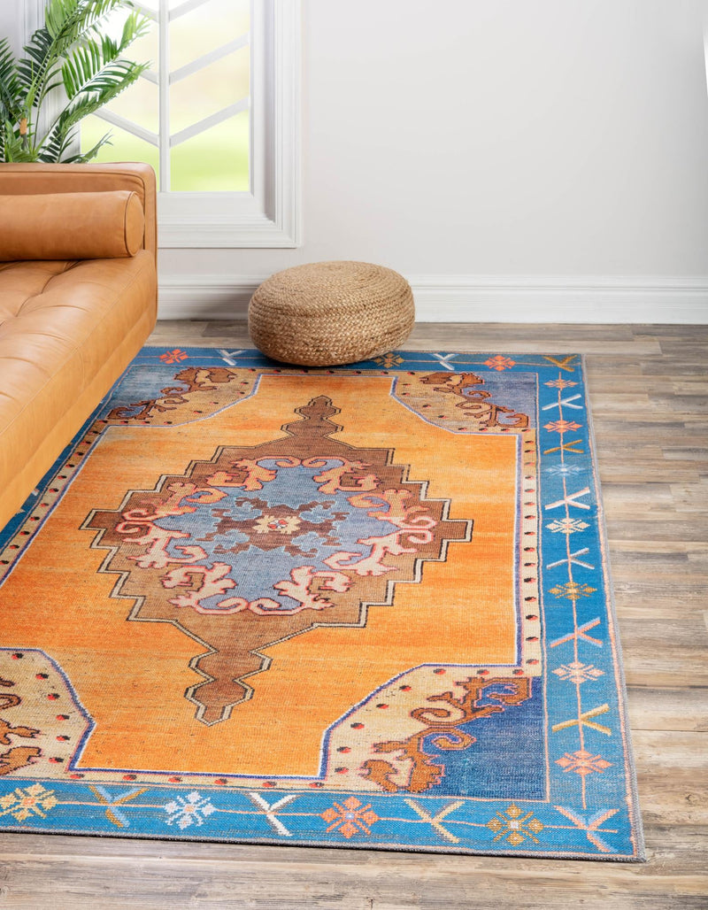 Heritage Elegance Collection Area Rug - Winterthur (Orange) Rectangle Orange lifestyle 2