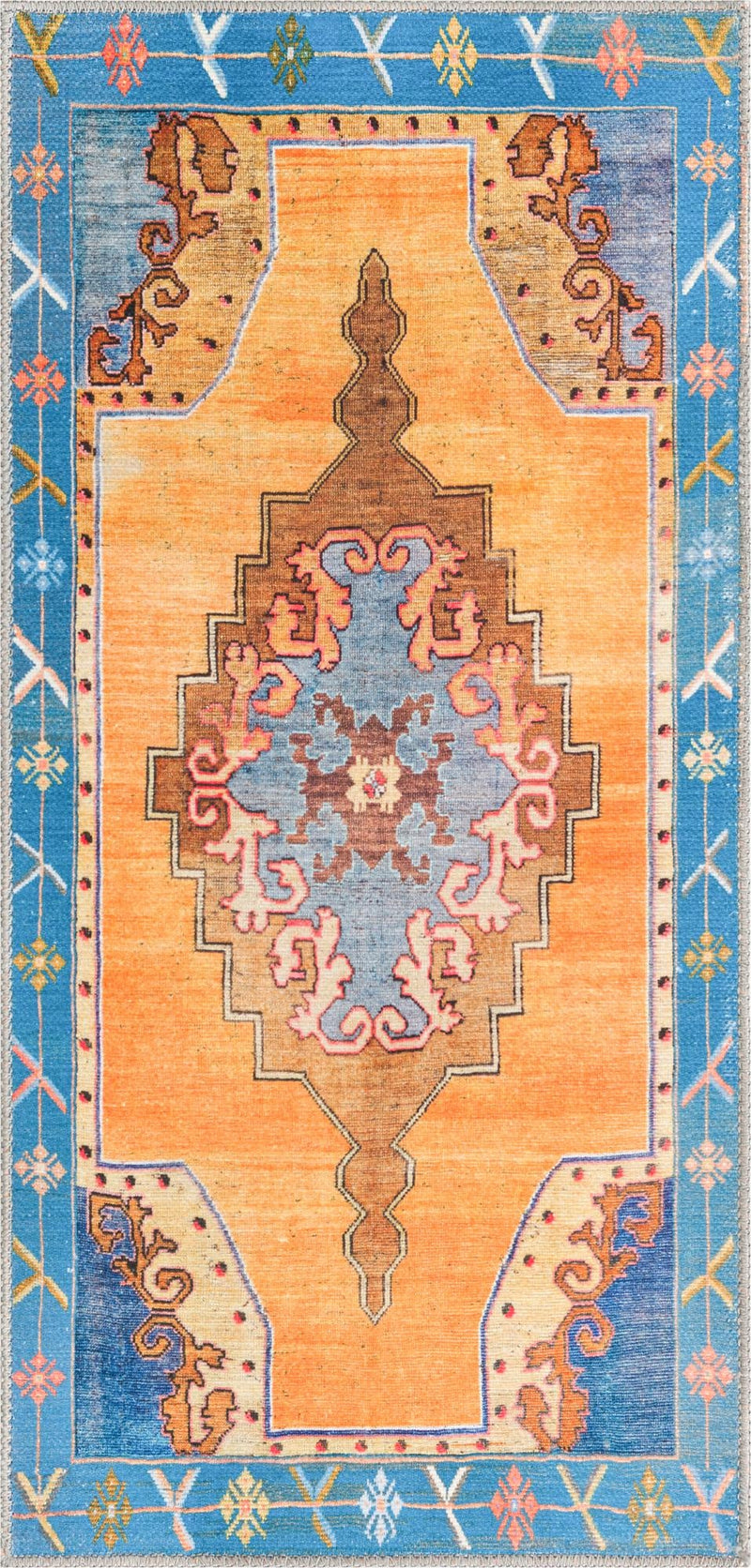 Heritage Elegance Collection Area Rug - Winterthur (Orange) Runner Orange lifestyle 14