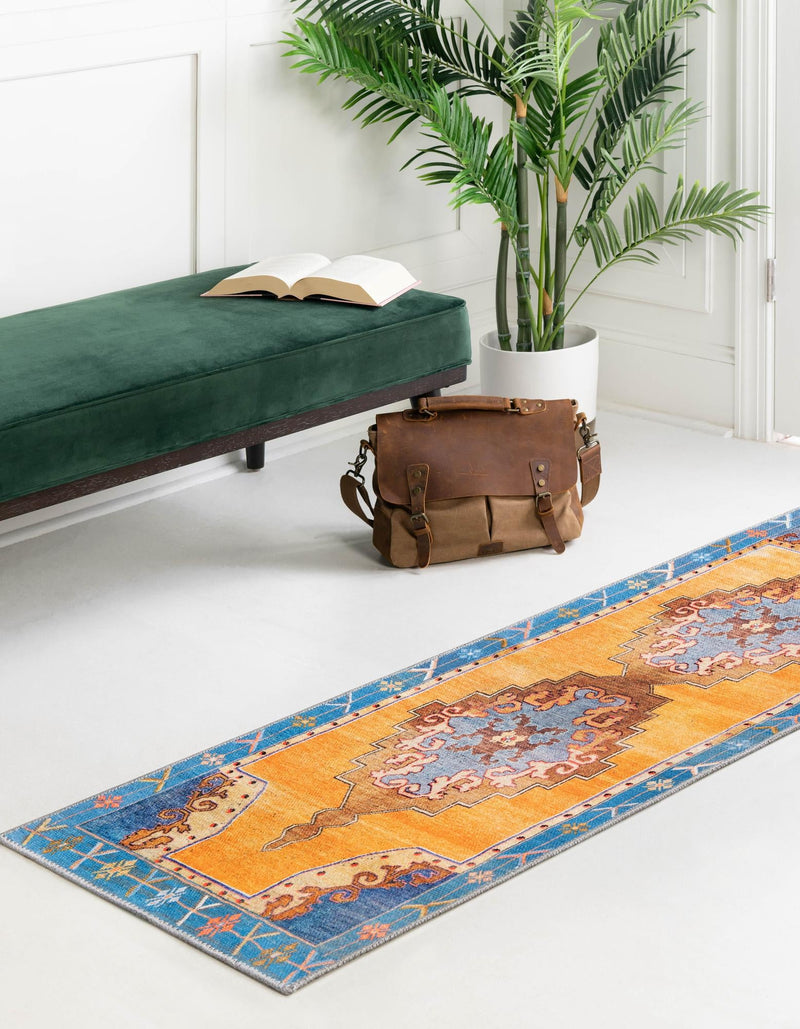 Heritage Elegance Collection Area Rug - Winterthur (Orange) Runner Orange lifestyle 24
