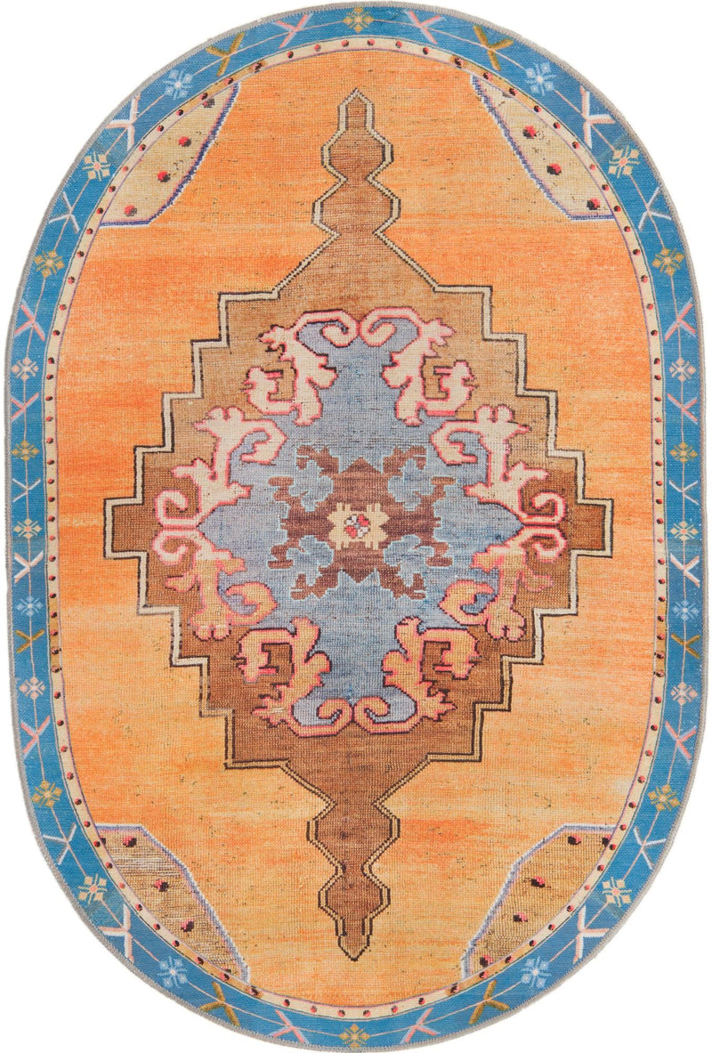 Heritage Elegance Collection Area Rug - Winterthur (Orange) Oval Orange lifestyle 16