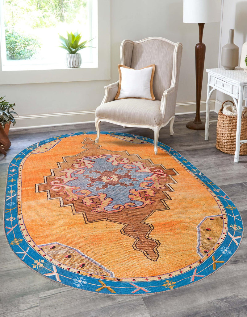 Heritage Elegance Collection Area Rug - Winterthur (Orange) Oval Orange lifestyle 21