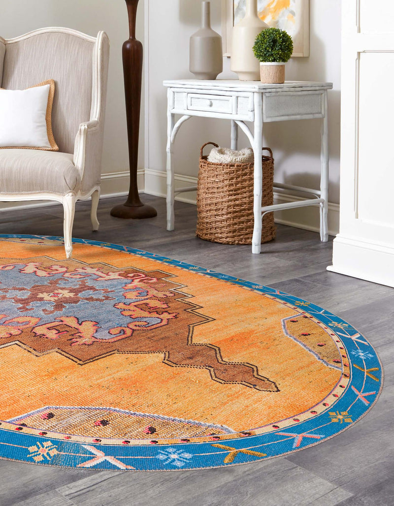 Heritage Elegance Collection Area Rug - Winterthur (Orange) Oval Orange lifestyle 26