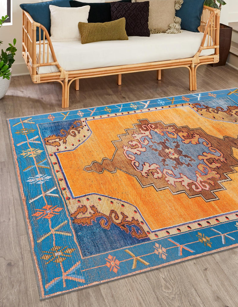 Heritage Elegance Collection Area Rug - Winterthur (Orange) Square Orange lifestyle 23