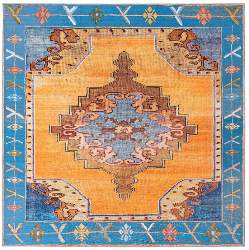 Heritage Elegance Collection Area Rug - Winterthur (Orange) Square Orange lifestyle 18