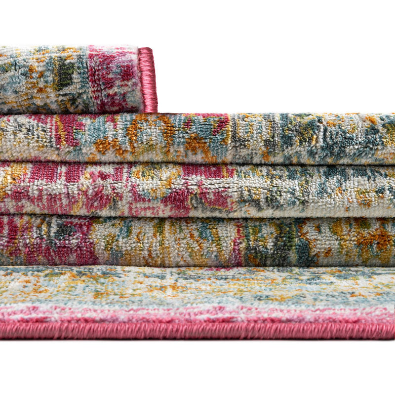 Arcadia Rugs Collection Area Rug - Shangri-La Round Pink lifestyle 74