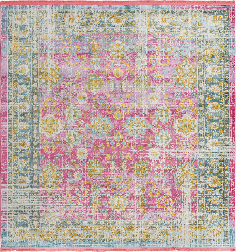Arcadia Rugs Collection Area Rug - Shangri-La Square Pink lifestyle 16