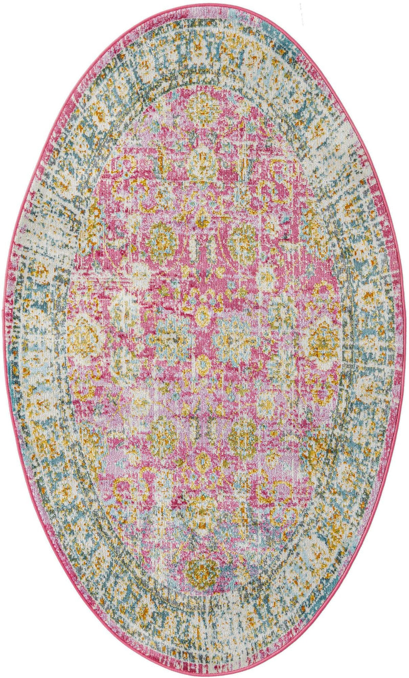 Arcadia Rugs Collection Area Rug - Shangri-La Oval Pink lifestyle 17