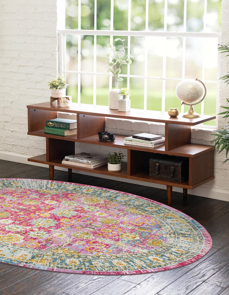 Arcadia Rugs Collection Area Rug - Shangri-La Oval Pink lifestyle 27