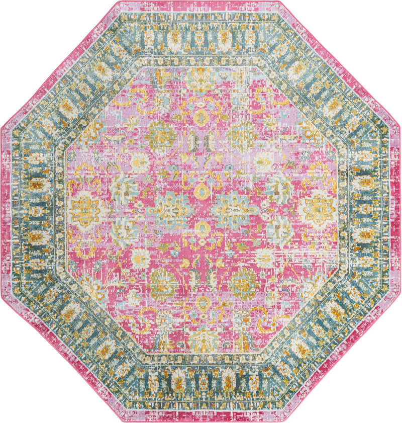 Arcadia Rugs Collection Area Rug - Shangri-La Octagon Pink lifestyle 18