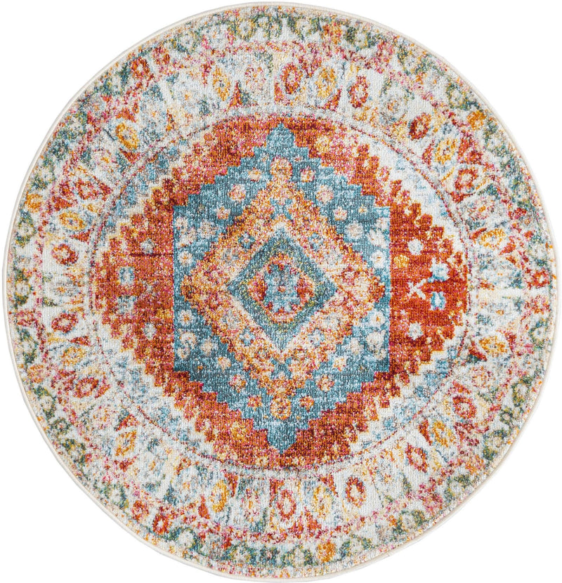 Arcadia Rugs Collection Area Rug - Xanadu Round Salmon lifestyle 18