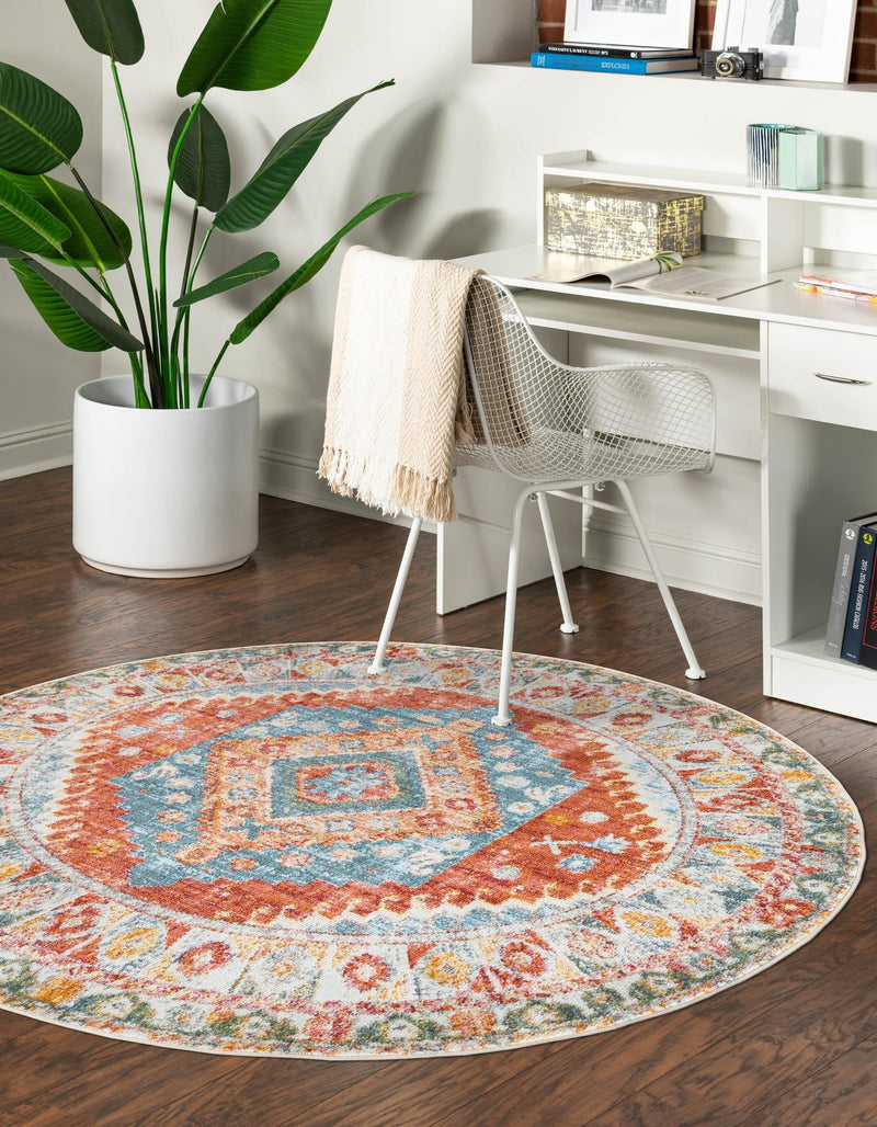 Arcadia Rugs Collection Area Rug - Xanadu Round Salmon lifestyle 28