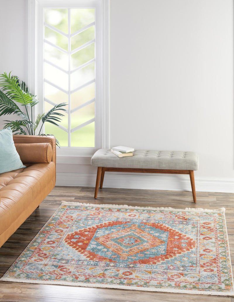 Arcadia Rugs Collection Area Rug - Xanadu Square Salmon lifestyle 24