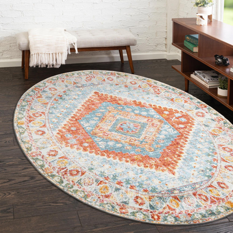 Arcadia Rugs Collection Area Rug - Xanadu Oval Salmon lifestyle 87