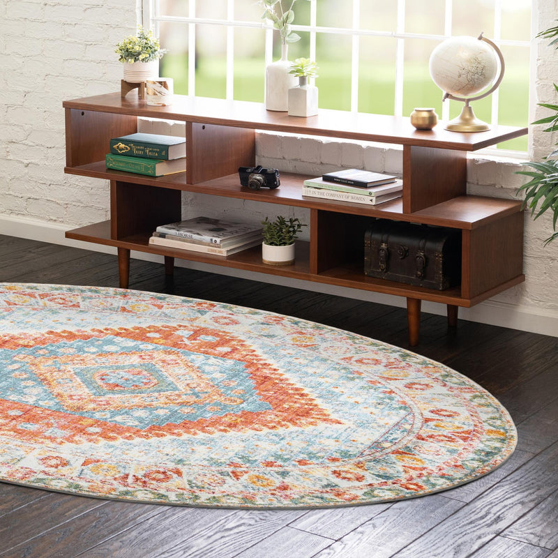 Arcadia Rugs Collection Area Rug - Xanadu Oval Salmon lifestyle 91