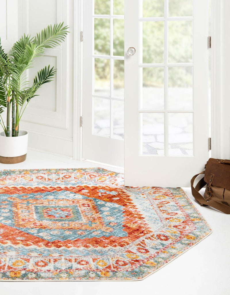 Arcadia Rugs Collection Area Rug - Xanadu Octagon Salmon lifestyle 26