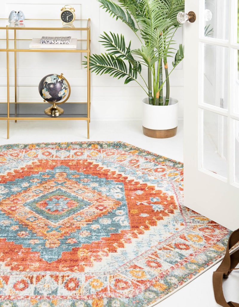 Arcadia Rugs Collection Area Rug - Xanadu Octagon Salmon lifestyle 31
