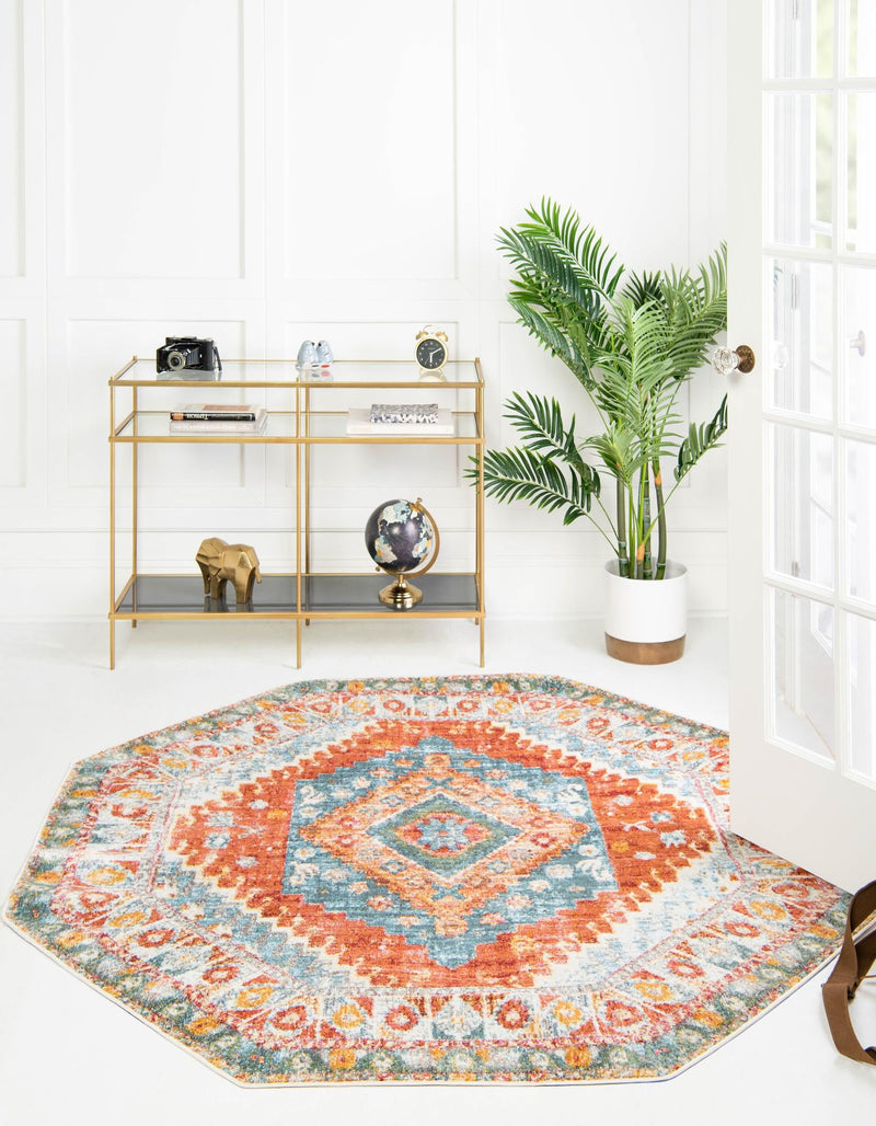 Arcadia Rugs Collection Area Rug - Xanadu Octagon Salmon lifestyle 33