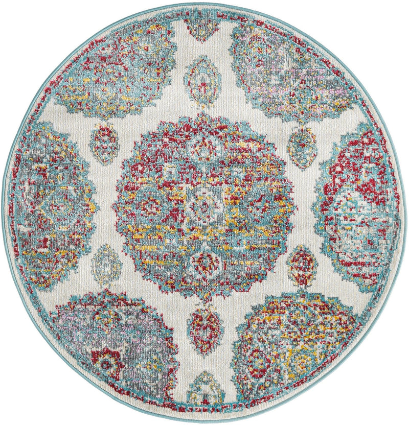 Arcadia Rugs Collection Area Rug - Atlantis (Cream) Round Cream lifestyle 20