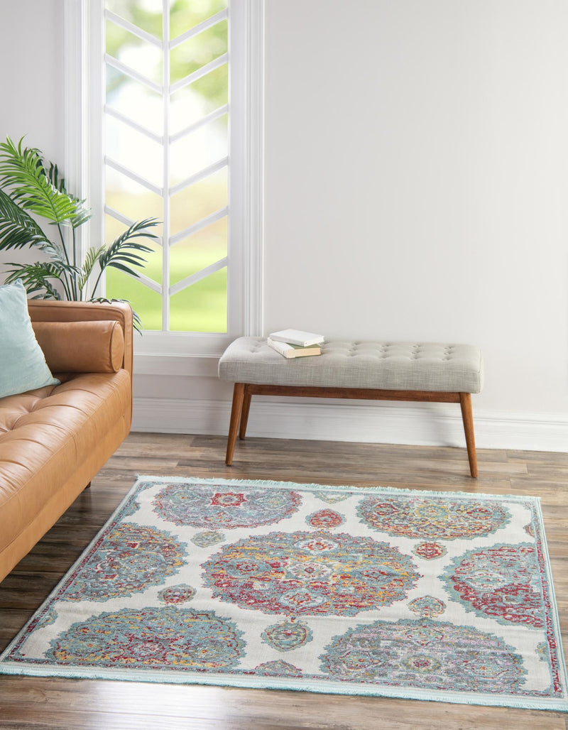 Arcadia Rugs Collection Area Rug - Atlantis (Cream) Square Cream lifestyle 26