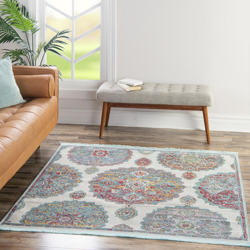 Arcadia Rugs Collection Area Rug - Atlantis (Cream) Square Cream lifestyle 85