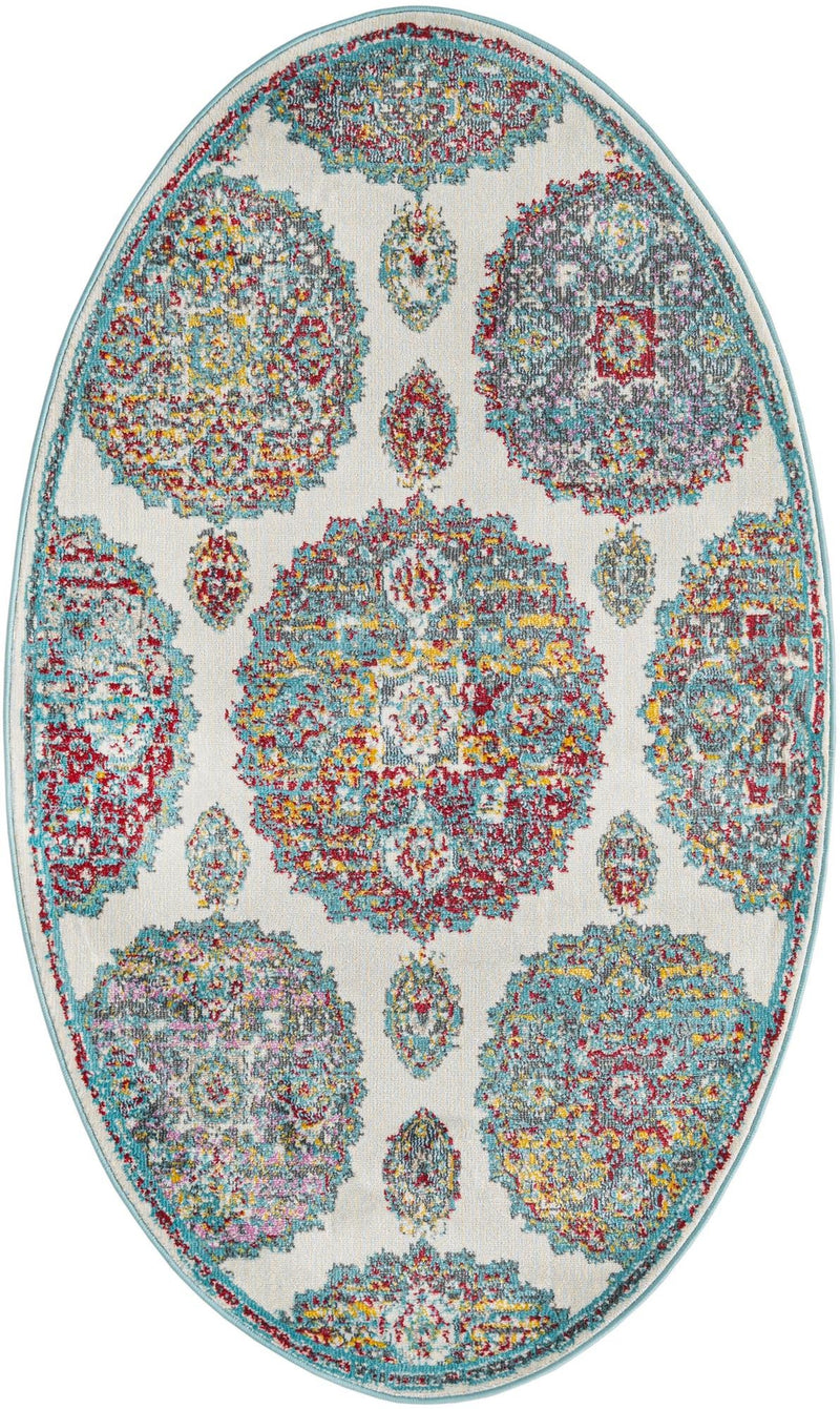 Arcadia Rugs Collection Area Rug - Atlantis (Cream) Oval Cream lifestyle 22