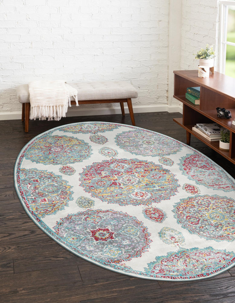 Arcadia Rugs Collection Area Rug - Atlantis (Cream) Oval Cream lifestyle 27