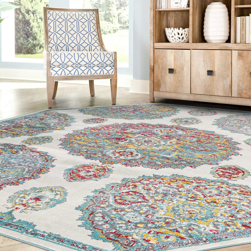 Arcadia Rugs Collection Area Rug - Atlantis (Cream) Octagon Cream lifestyle 92