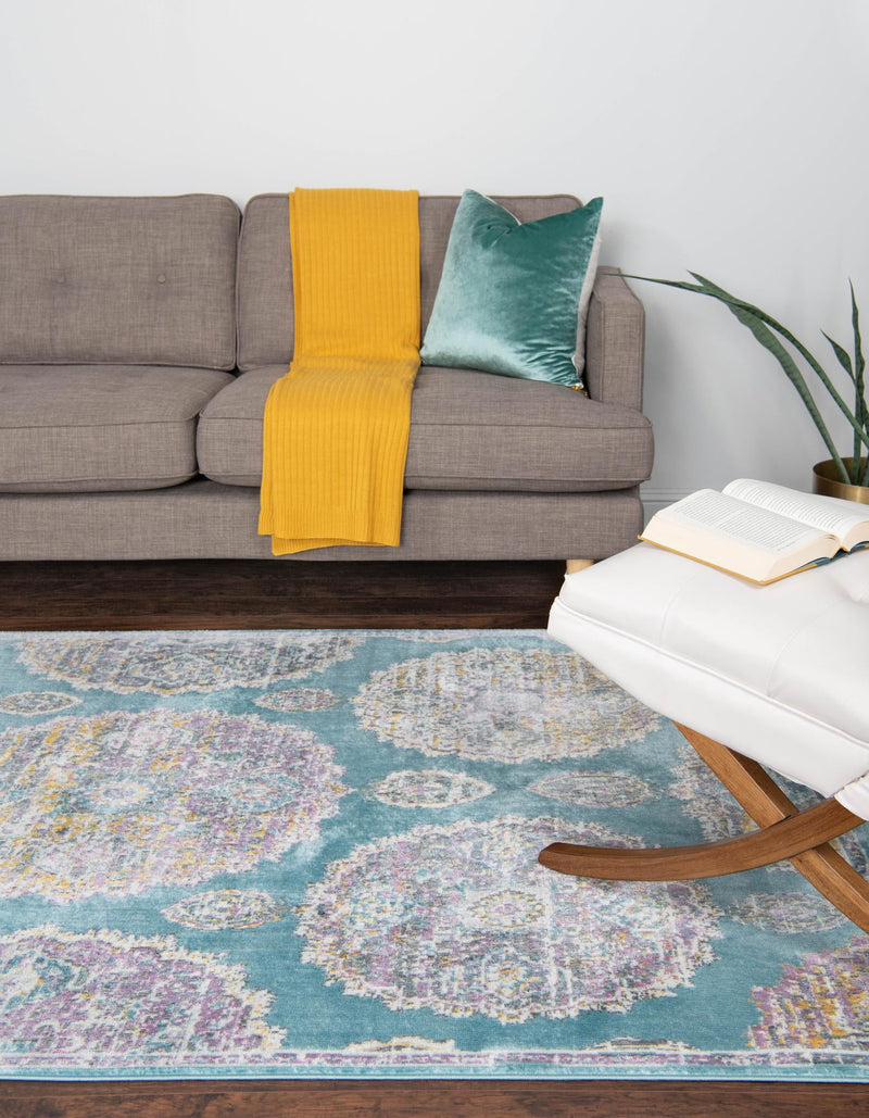 Arcadia Rugs Collection Area Rug - Atlantis (Blue) Rectangle Blue lifestyle 2