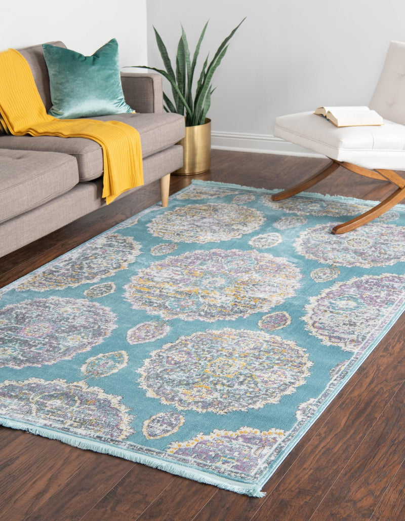 Arcadia Rugs Collection Area Rug - Atlantis (Blue) Rectangle Blue lifestyle 4