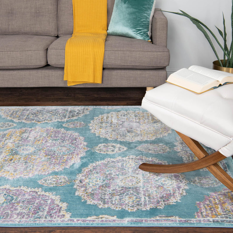 Arcadia Rugs Collection Area Rug - Atlantis (Blue) Rectangle Blue lifestyle 15
