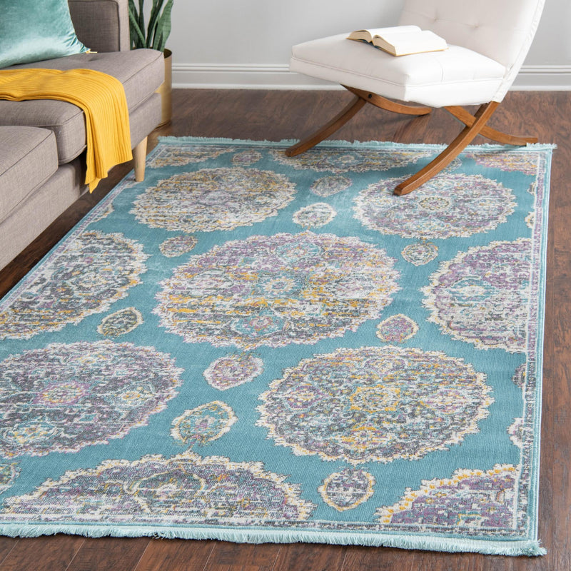Arcadia Rugs Collection Area Rug - Atlantis (Blue) Rectangle Blue lifestyle 16