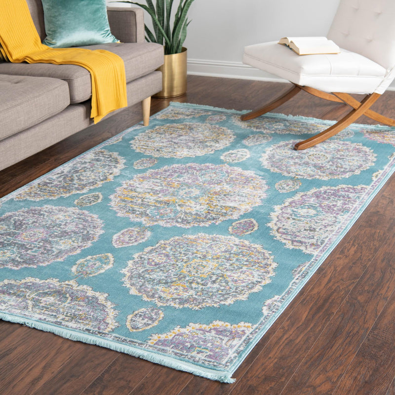 Arcadia Rugs Collection Area Rug - Atlantis (Blue) Rectangle Blue lifestyle 17