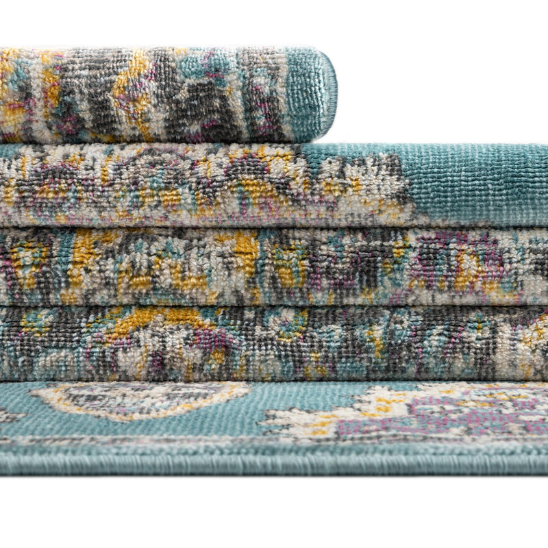 Arcadia Rugs Collection Area Rug - Atlantis (Blue) Round Blue lifestyle 78