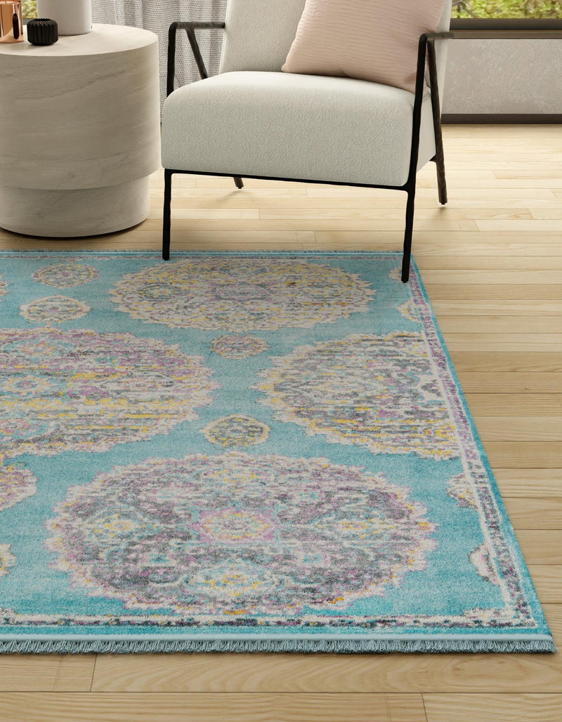 Arcadia Rugs Collection Area Rug - Atlantis (Blue) Square Blue lifestyle 33
