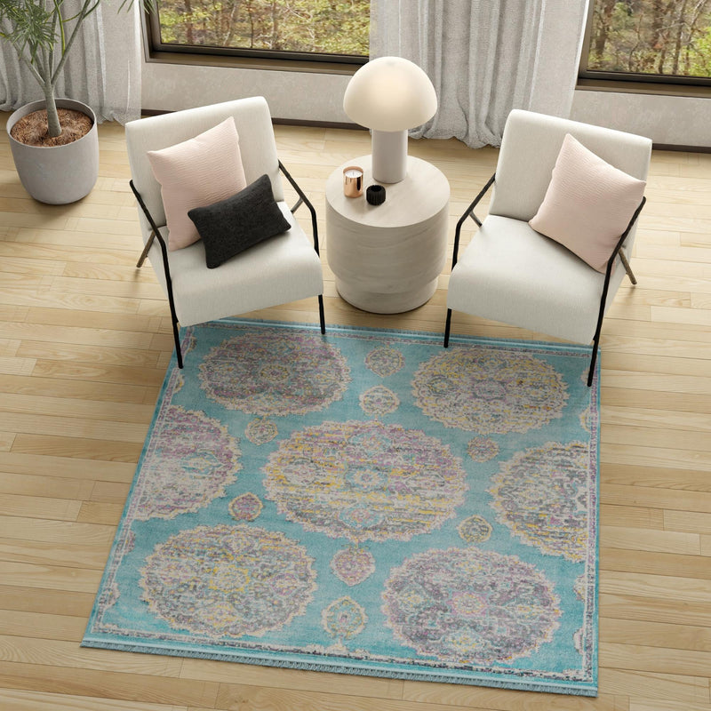 Arcadia Rugs Collection Area Rug - Atlantis (Blue) Square Blue lifestyle 84