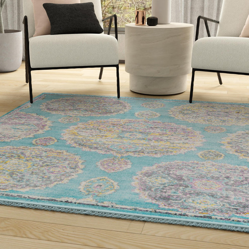 Arcadia Rugs Collection Area Rug - Atlantis (Blue) Square Blue lifestyle 88