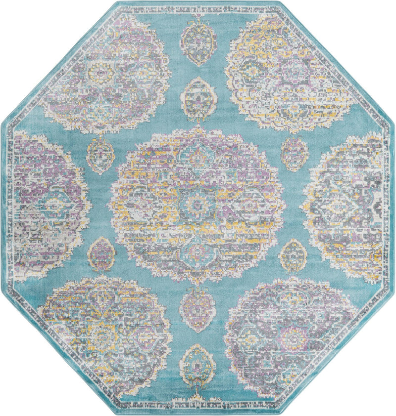 Arcadia Rugs Collection Area Rug - Atlantis (Blue) Octagon Blue lifestyle 21