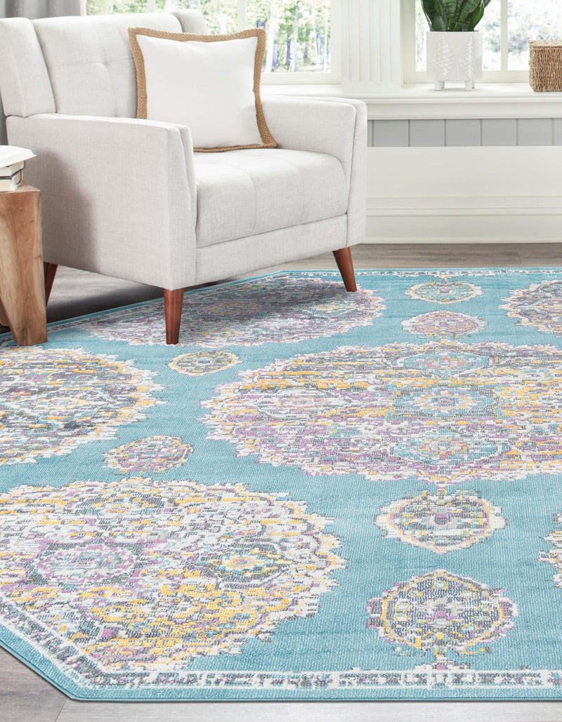 Arcadia Rugs Collection Area Rug - Atlantis (Blue) Octagon Blue lifestyle 31