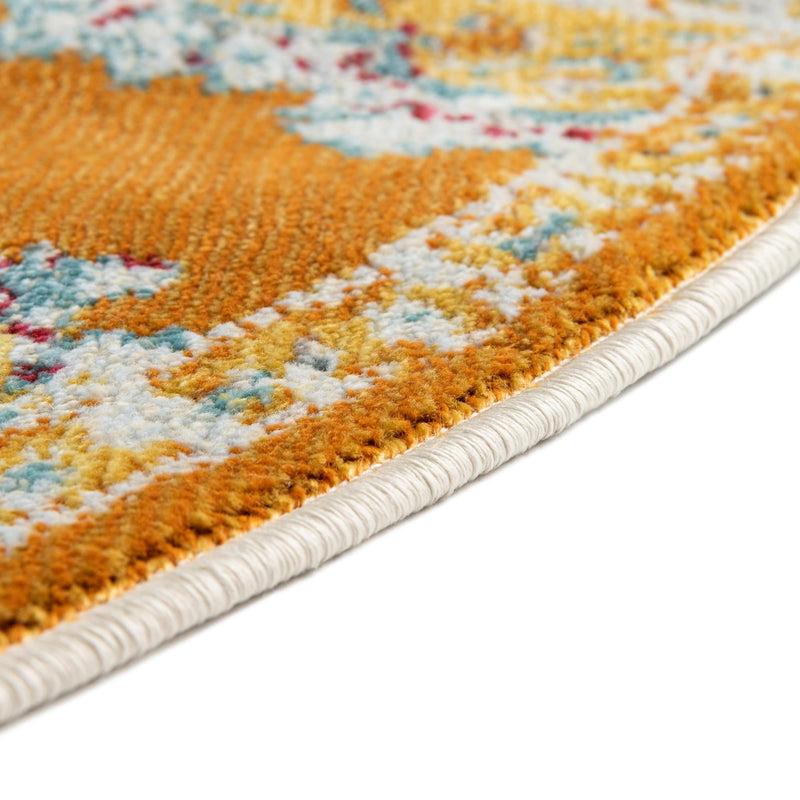Arcadia Rugs Collection Area Rug - Atlantis (Orange) Round Orange lifestyle 41