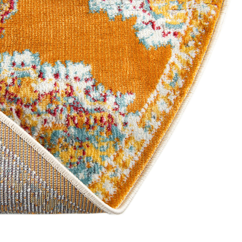 Arcadia Rugs Collection Area Rug - Atlantis (Orange) Round Orange lifestyle 50