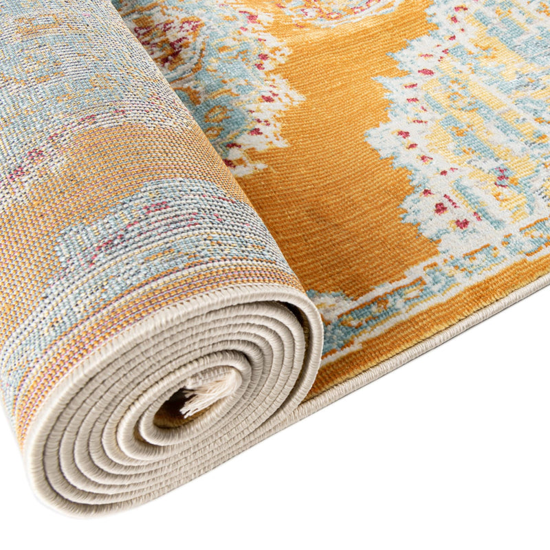 Arcadia Rugs Collection Area Rug - Atlantis (Orange) Round Orange lifestyle 64