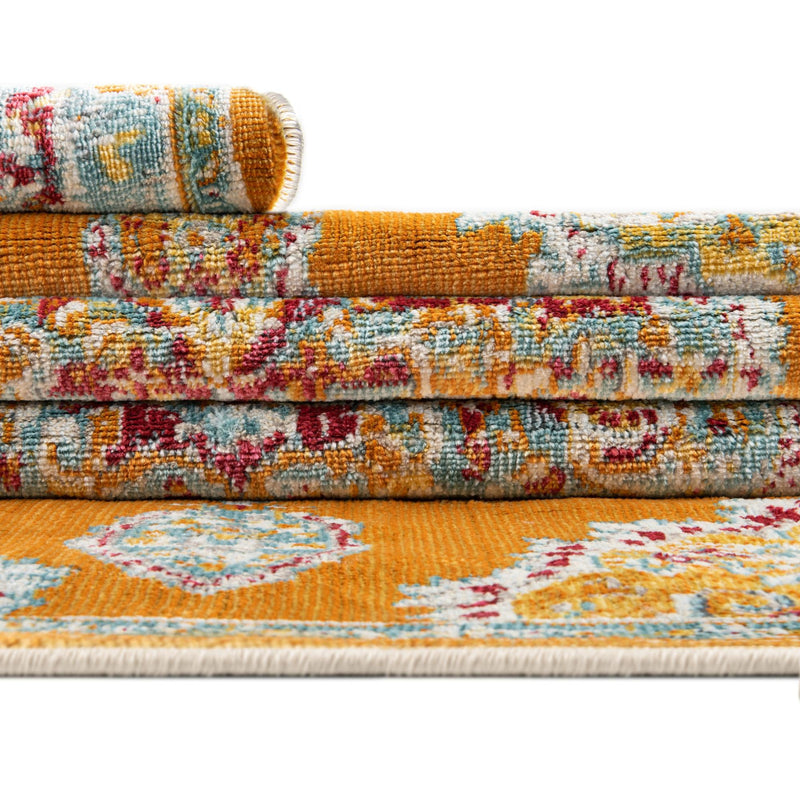 Arcadia Rugs Collection Area Rug - Atlantis (Orange) Round Orange lifestyle 74
