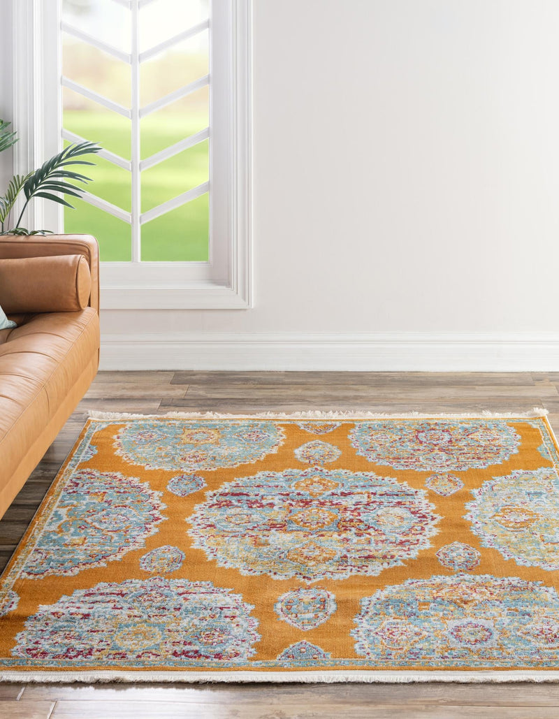 Arcadia Rugs Collection Area Rug - Atlantis (Orange) Square Orange lifestyle 26