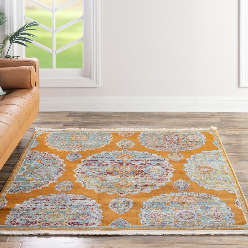 Arcadia Rugs Collection Area Rug - Atlantis (Orange) Square Orange lifestyle 84