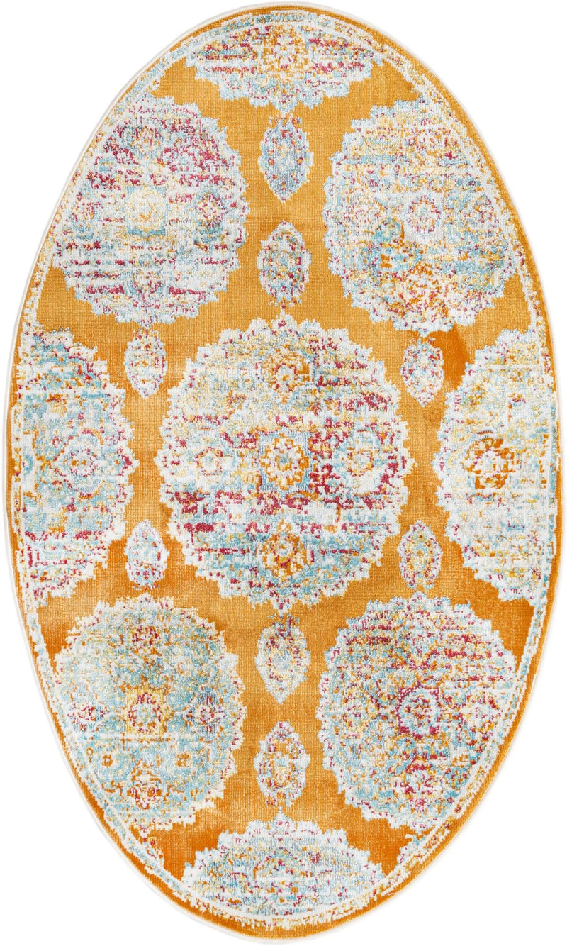 Arcadia Rugs Collection Area Rug - Atlantis (Orange) Oval Orange lifestyle 17