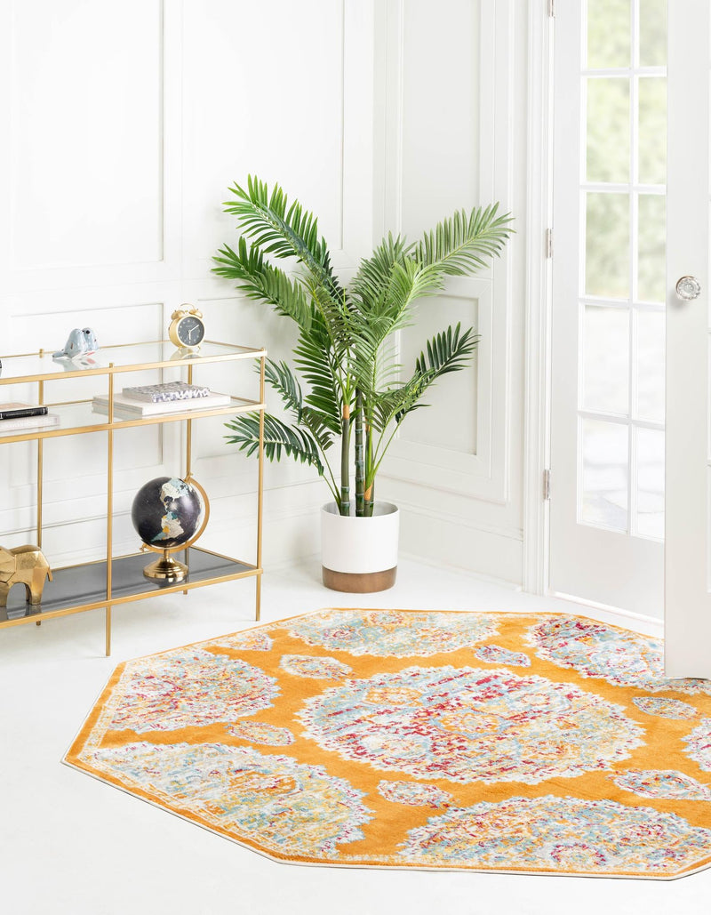 Arcadia Rugs Collection Area Rug - Atlantis (Orange) Octagon Orange lifestyle 23